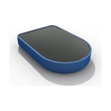 EMBP01 BLE Beacon von EM Microelectronic, blaues Gehäuse mit schwarzem Harzverguss