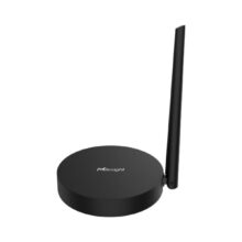 Milesight HL31 Wi-Fi HaLow Gateway, runde schwarze Bauform mit einer externen Antenne