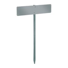 Alberts Nummernschild-Befestigung 690670 zum Einschlagen: feuerverzinkter T-Stahl-Pfosten mit Aluminiumplatte für Kontrollschild